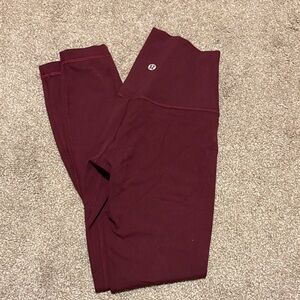 Lululemon Burgundy High-Waist Leggings